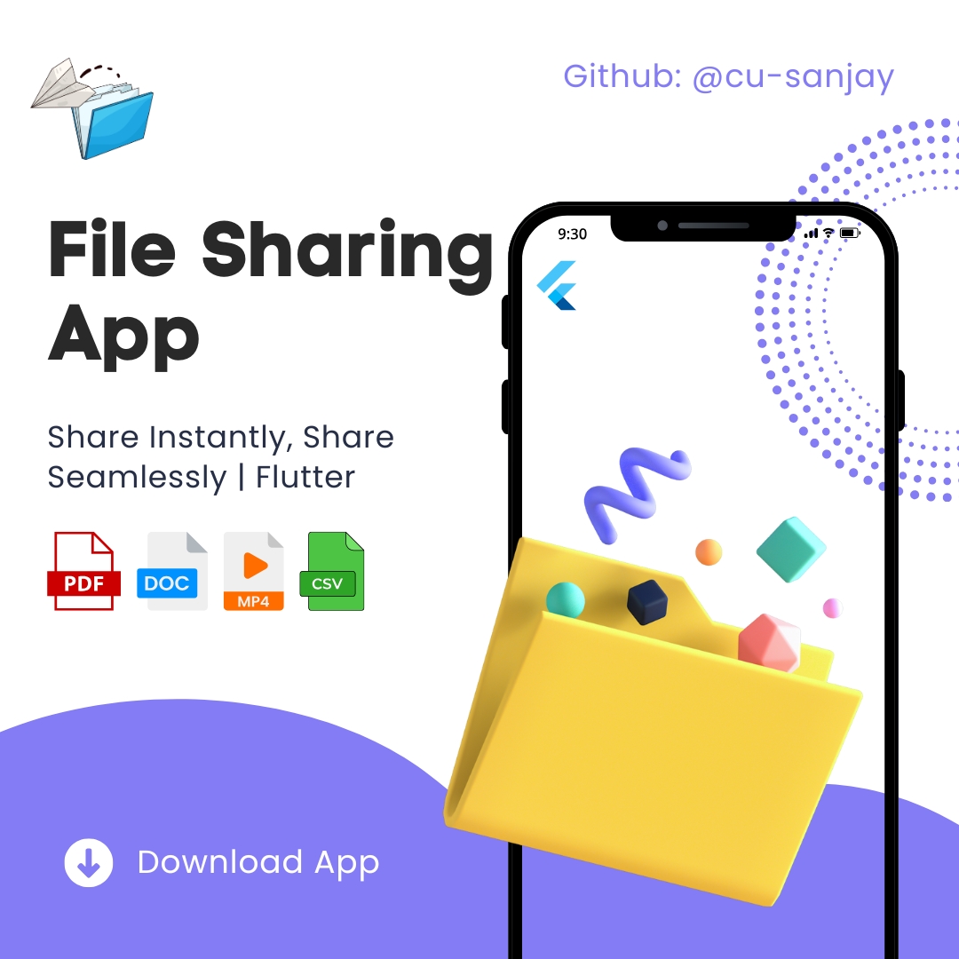 Cross-platform file sharing app built using Flutter