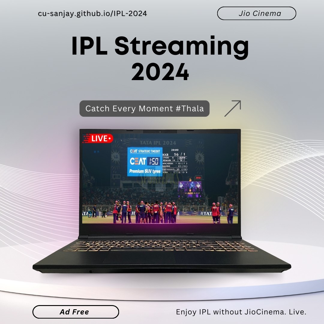 Live streaming app for IPL 2024 matches without ads